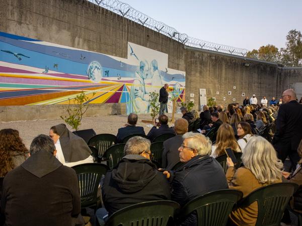 Cerimonia inaugurale del murale del Pastificio Futuro di Casal Del Marmo