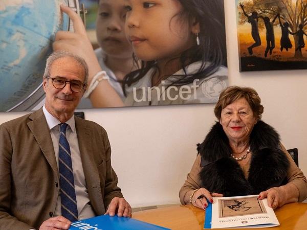 Gaetano Campo, Capo Dipartimento dell&rsquo;Organizzazione Giudiziaria, del Personale e dei Servizi del Ministero della Giustizia, e Carmela Pace, Presidente dell&rsquo;UNICEF Italia