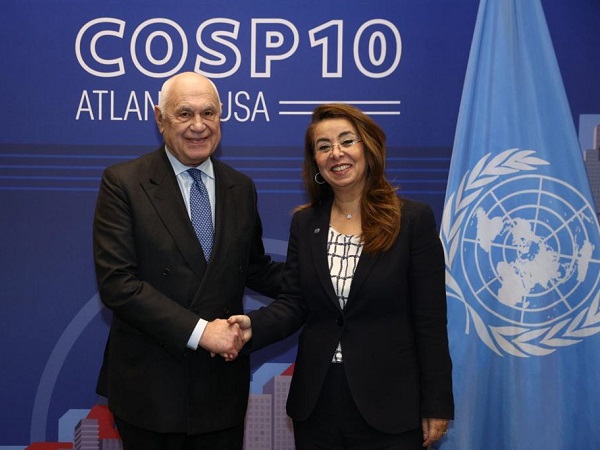 Il ministro Nordio con la direttrice esecutiva Unodc Ghada Waly (Credit: Cosp10)