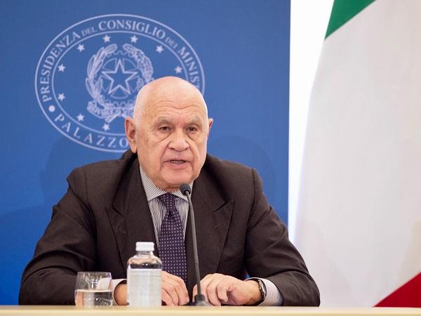 Il ministro Nordio in Conferenza stampa a Palazzo Chigi