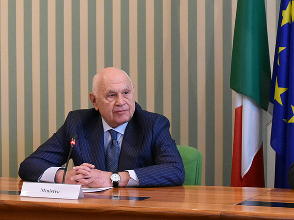 Ministro Nordio in Sala Livatino (foto del Ministero della Giustizia)