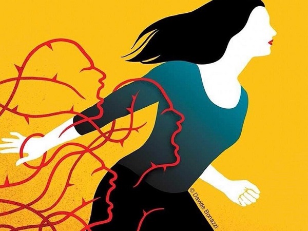 Illustrazione contro la violenza di genere di Davide Bonazzi