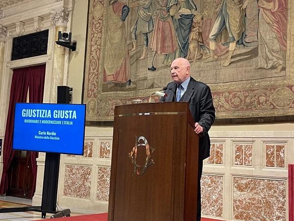 Il ministro Nordio alla Camera per il convegno &ldquo;Giustizia giusta&rdquo;