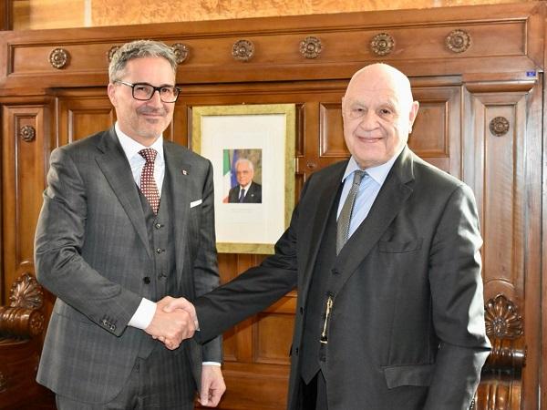 Il ministro Nordio con il presidente della provincia autonoma di Bolzano Arno Kompatscher (foto del Ministero della Giustizia)