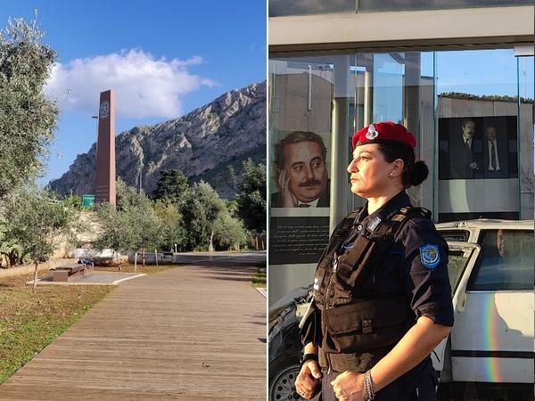 Il Giardino della Memoria a Capaci e la Teca con i resti della Croma bianca alla Scuola "Giovanni Falcone"