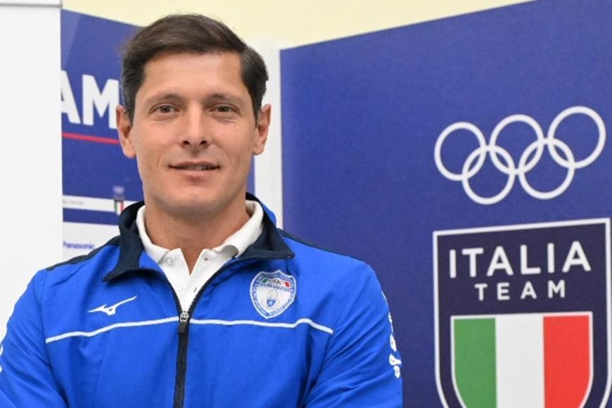 Aldo Montano in divisa Fiamme Azzurre